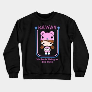 Kawaii Girl in Pink Crewneck Sweatshirt